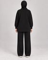 Kadın Siyah Çıtçıt Detaylı Yırtmaçlı Oversize Oysho Takım