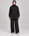 Kadın Siyah Çıtçıt Detaylı Yırtmaçlı Oversize Oysho Takım