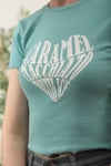 Kadın Su Yeşili Baskılı Crop Tshirt