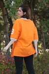 Kadın Turuncu Baskılı Oversize Tshirt