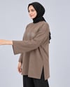 Kadın Vizon Taş İşlemeli Yırtmaçlı Oversize Oysho Tunik