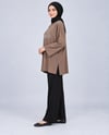 Kadın Vizon Taş İşlemeli Yırtmaçlı Oversize Oysho Tunik