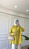  Ella Çizgili Gömlek - Yağ Yeşili