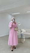 Bağlamalı Poplin Elbise Pembe 