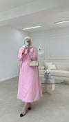 Bağlamalı Poplin Elbise Pembe 