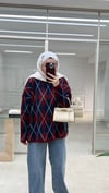 Baklava Desenli Triko Kazak Bordo