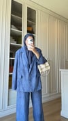 Batik Blazer Takım Mavi