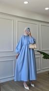 Bebe Mavisi -  Oversize Bisiklet Yaka Elbise