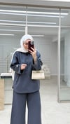 Boğazlı Üç İplik Takım Antrasit