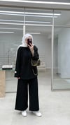 Boğazlı Üç İplik Takım Siyah