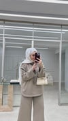 Boğazlı Üç İplik Takım Vizon