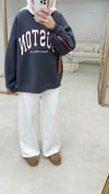 Boston Baskılı Sweatshirt Antrasit