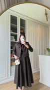 Ceketli Denim Elbise Acı Kahve