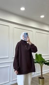 Çıtçıtlı Sweatshirt - Acı Kahve
