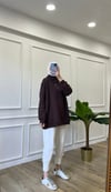 Çıtçıtlı Sweatshirt - Acı Kahve