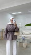 Çizgili Poplin Gömlek Vizon