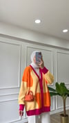 Dalga Geçişli Hırka - Turuncu/Pembe