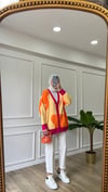 Dalga Geçişli Hırka - Turuncu/Pembe