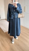 Denim Etekli Takım Mavi