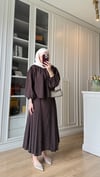 Düğme Detaylı Etekli Takım Acı Kahve