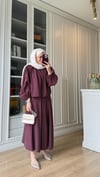 Düğme Detaylı Etekli Takım Bordo