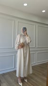 Düğmeli Elbise - Bej 