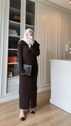 Düğmeli Triko Elbise Acı Kahve
