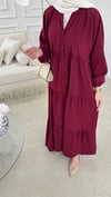 Elan Tensel Elbise Bordo
