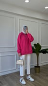 Fermuar Detaylı Sweatshirt - Pembe 