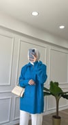 Fermuar Detaylı Triko - Mavi