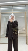 Fermuarlı Triko Takım Acı Kahve 