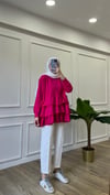 Fırfırlı Sweatshirt - Pembe