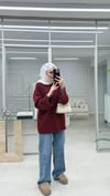 Fitilli Triko Kazak Bordo