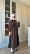 Fiyonk Bağlamalı Elbise Acı Kahve