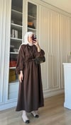 Fiyonk Bağlamalı Elbise Acı Kahve