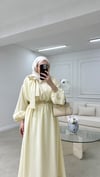 Fiyonk Bağlamalı Elbise Sarı