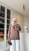 Fularlı Sweatshirt Kahve