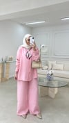 Fularlı Tensel Takım Pembe