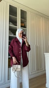 Gabardin Ceket Bordo