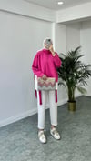 Gömlek Detaylı Sweatshirt Pembe