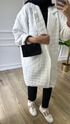 Kapitone Tek Düğmeli Mont - Beyaz