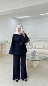 Kemerli Gofre Takım Lacivert