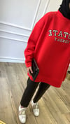 Kırmızı Rotate Yazılı  Sweatshirt