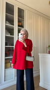 Kolları Yırtmaçlı Sweatshirt Kırmızı 