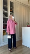 Kolları Yırtmaçlı Sweatshirt Pembe 