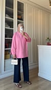 Kolları Yırtmaçlı Sweatshirt Pembe 