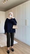 Kolu Lastikli Sweatshirt Lacivert