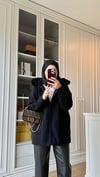 Kürklü Angora Hırka Siyah