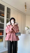 Kürklü Kaşe Kaban Soft Pembe 