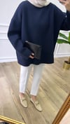 Lacivert Bisiklet Yaka Sweatshirt